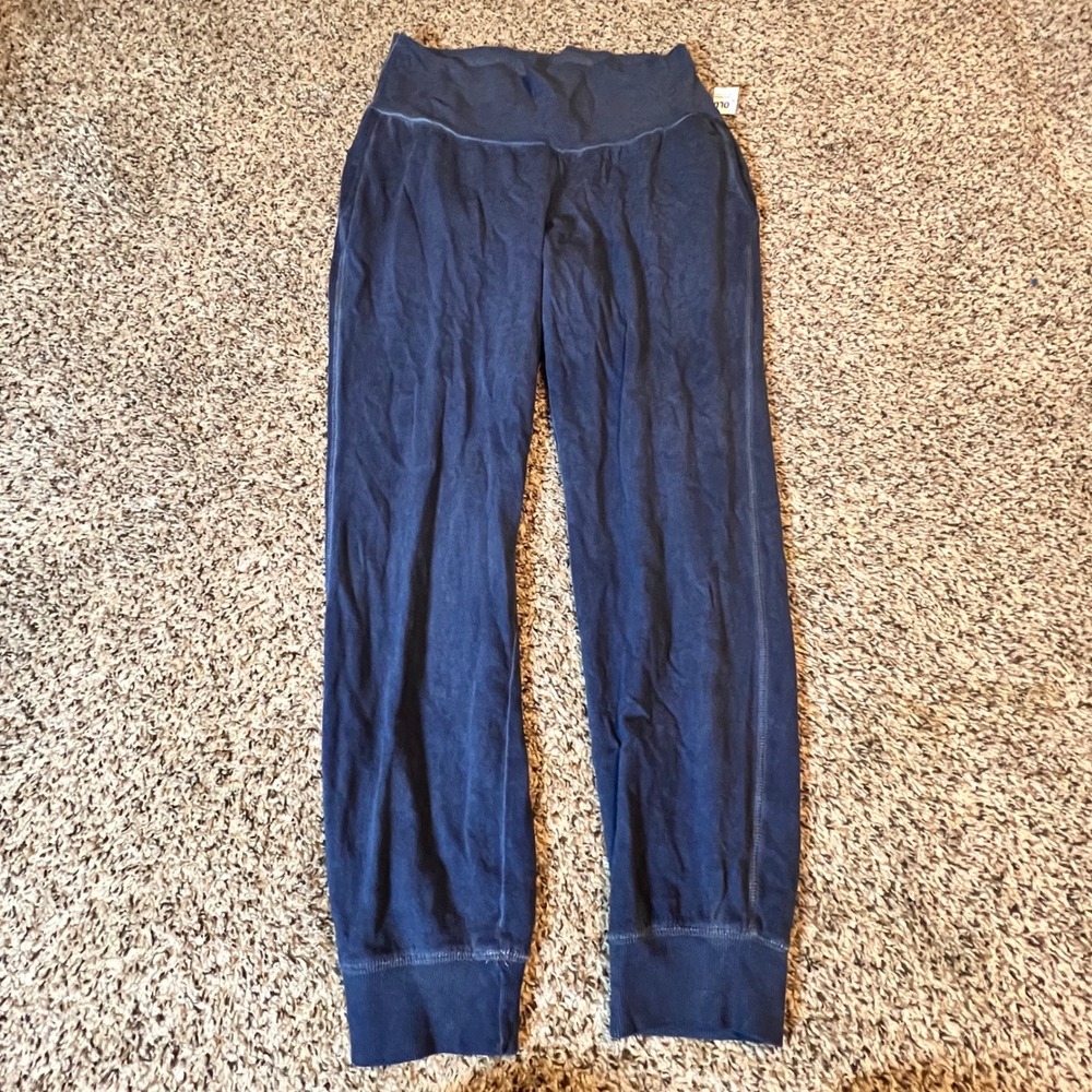 Old Navy Maternity Navy Blue Fleece Jogger Pants High Rise Small S